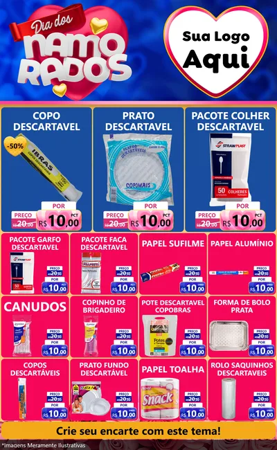 Modelo de Encarte para Encarte Grande com o tema Dia dos namorados para Embalagens