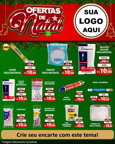 Modelo de Rede Social para Feed Instagram com o tema Ofertas de Natal para Embalagens