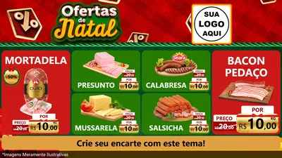 Modelo de TV para TV Horizontal com o tema Ofertas de Natal para Frios e Laticínios