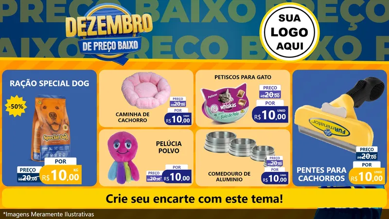 Modelo de TV para TV Horizontal com o tema Dezembro de Preço Baixo para Pet Shop