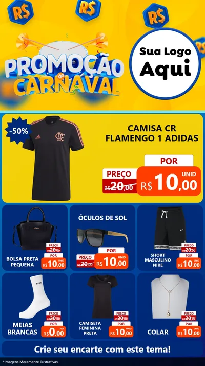Modelo de Rede Social para Stories com o tema Promoção de Carnaval para Roupas e acessórios