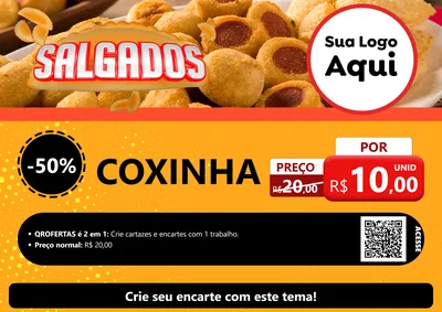 Modelo de Cartaz para Cartaz A4 Horizontal com o tema Salgados