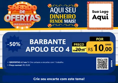 Modelo de Cartaz para Cartaz A4 Horizontal com o tema Sábado de Ofertas Imperdíveis para Armarinho e Aviamentos