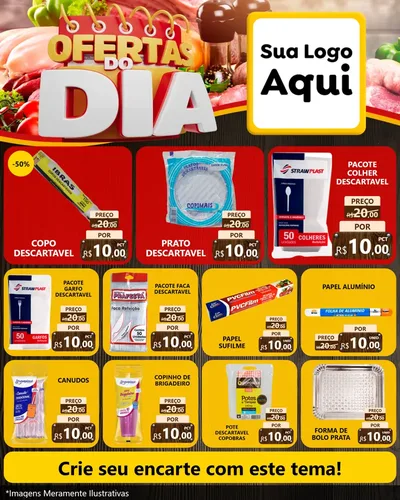 Modelo de Rede Social para Feed Instagram com o tema Ofertas do Dia para Embalagens