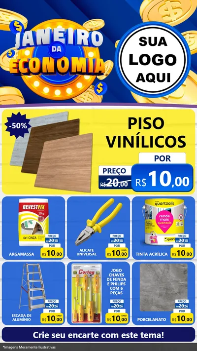Modelo de Rede Social para Stories com o tema Janeiro da Economia para Material para Construção