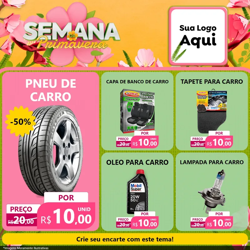 Modelo de Rede Social para Feed Facebook com o tema Semana da Primavera para Auto peças