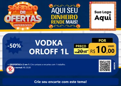 Modelo de Cartaz para Cartaz A4 Horizontal com o tema Sábado de Ofertas Imperdíveis para Distribuidora de bebidas