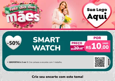Modelo de Cartaz para Cartaz A4 Horizontal com o tema Feliz Dia das Mães para Informática