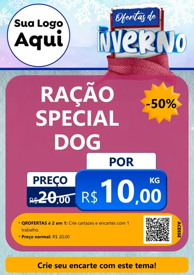 Modelo de Cartaz para Cartaz A4 Vertical com o tema Ofertas de Inverno para Pet Shop