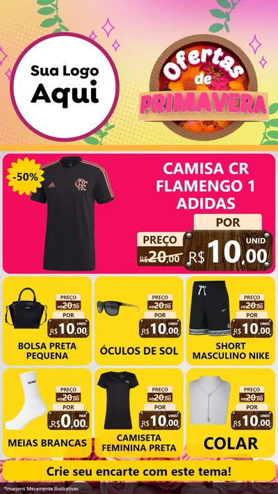 Modelo de Rede Social para Stories com o tema Ofertas de Primavera para Roupas e acessórios