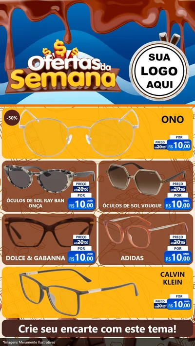 Modelo de TV para TV Vertical com o tema Ofertas da Semana - Páscoa para Óticas