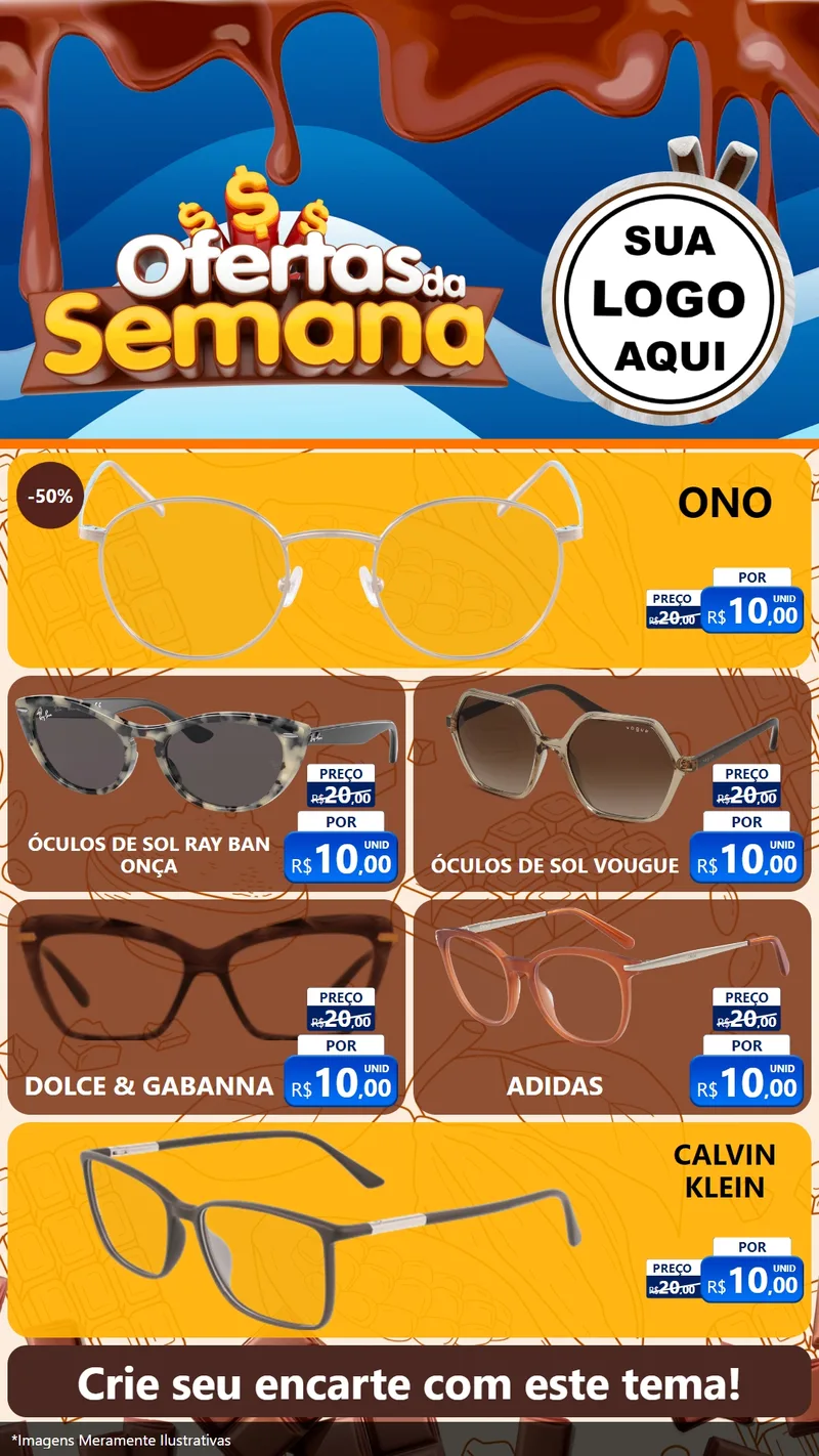Modelo de TV para TV Vertical com o tema Ofertas da Semana - Páscoa para Óticas