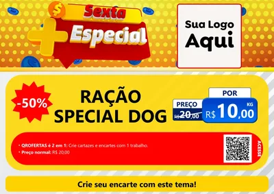 Modelo de Cartaz para Cartaz A4 Horizontal com o tema Sexta Mais Especial para Pet Shop