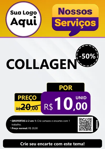 Modelo de Cartaz para Cartaz A4 Vertical com o tema Nossos Serviços para Suplementos alimentares