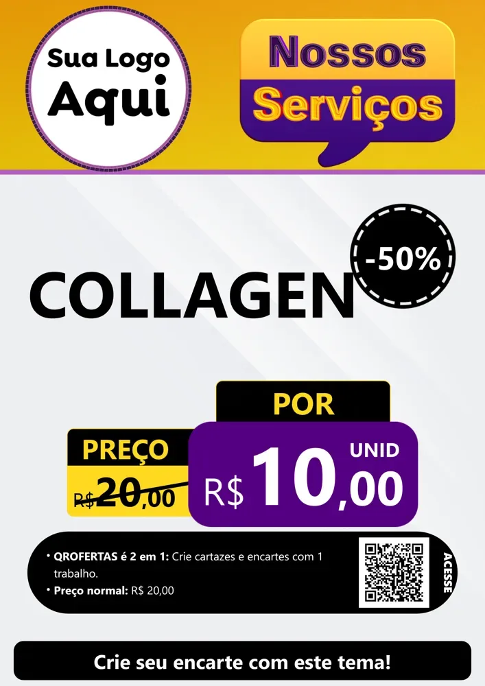 Modelo de Cartaz para Cartaz A4 Vertical com o tema Nossos Serviços para Suplementos alimentares