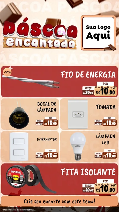 Modelo de TV para TV Vertical com o tema Páscoa Encantada para Materiais Elétricos