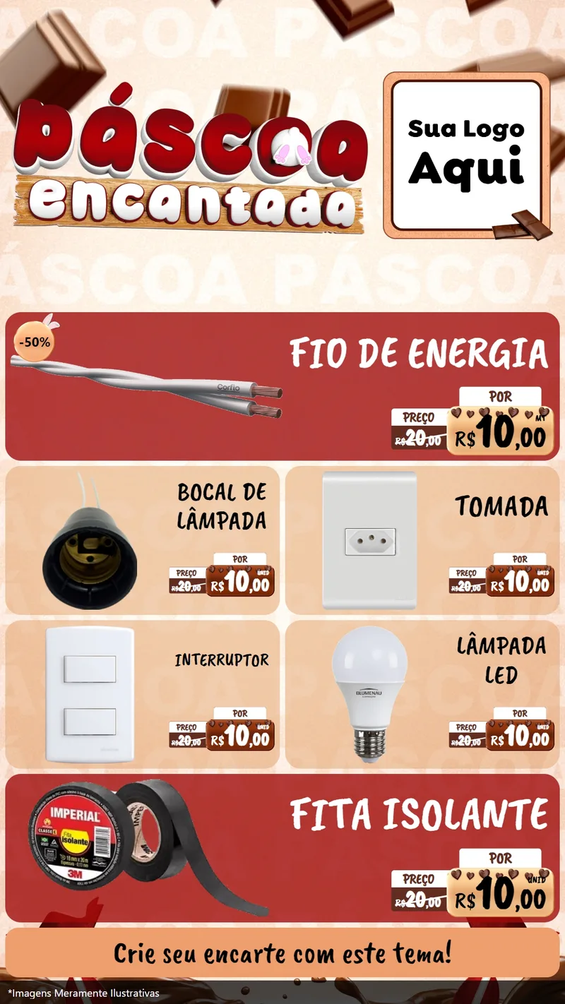 Modelo de TV para TV Vertical com o tema Páscoa Encantada para Materiais Elétricos