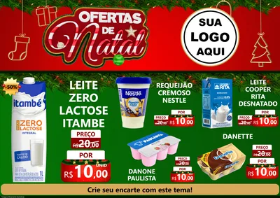 Modelo de Encarte para Encarte A4 Horizontal com o tema Ofertas de Natal para Frios e Laticínios