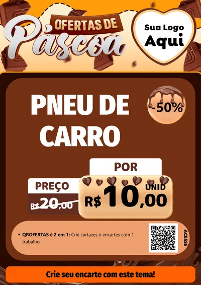 Modelo de Cartaz para Cartaz A4 Vertical com o tema Ofertas de Páscoa para Auto peças