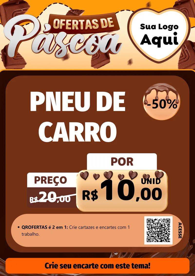 Modelo de Cartaz para Cartaz A4 Vertical com o tema Ofertas de Páscoa para Auto peças