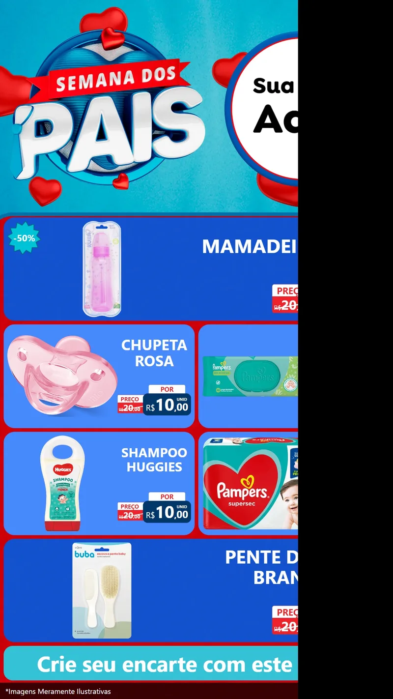 Modelo de TV para TV Vertical com o tema Semana Dos Pais para Bebês