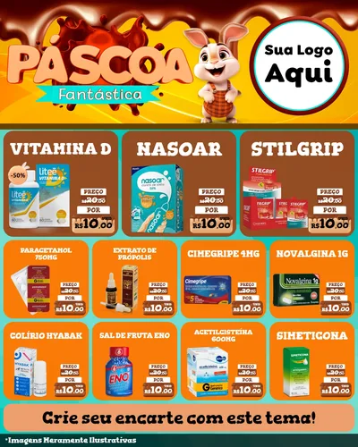Modelo de Rede Social para Feed Instagram com o tema Páscoa Fantástica para Farmácia