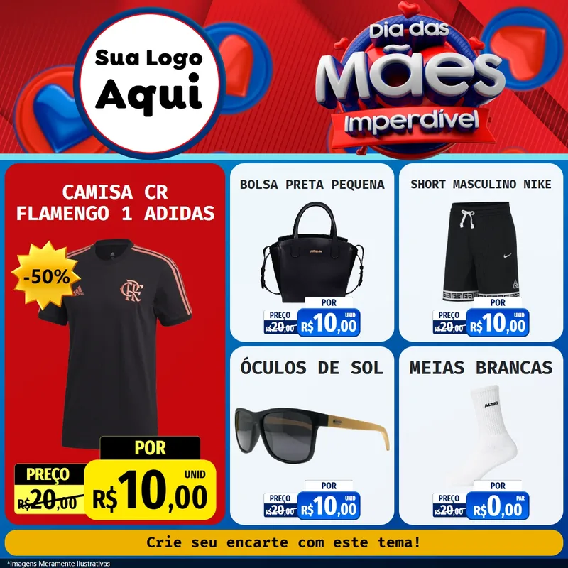 Modelo de Rede Social para Feed Facebook com o tema Dia Das Mães Imperdível para Roupas e acessórios