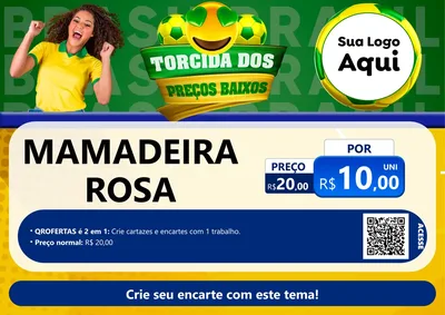 Modelo de Cartaz para Cartaz A4 Horizontal com o tema Torcida dos Preços Baixos - Copa para Bebês