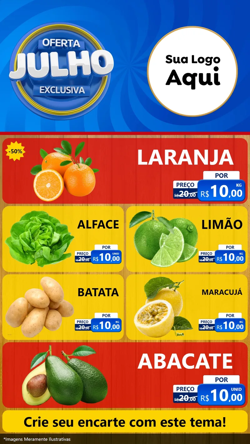 Modelo de TV para TV Vertical com o tema Oferta Exclusiva, Julho para Hortifrúti