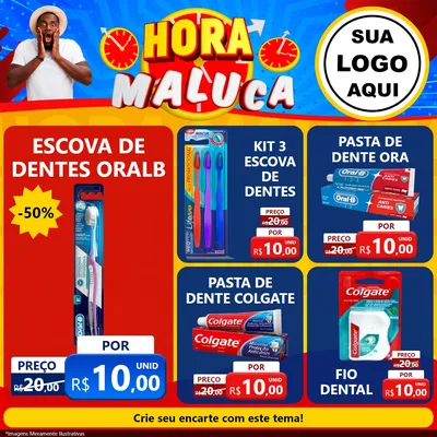 Modelo de Rede Social para Feed Facebook com o tema Hora Maluca para Higiene Pessoal