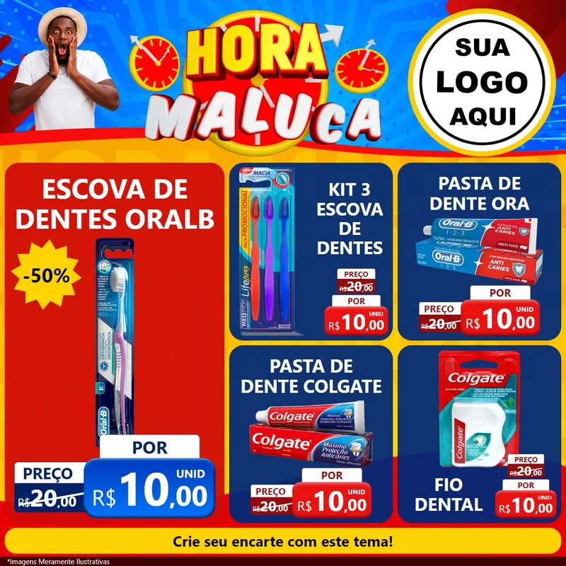 Modelo de Rede Social para Feed Facebook com o tema Hora Maluca para Higiene Pessoal
