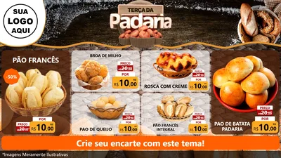 Modelo de TV para TV Horizontal com o tema Terça da Padaria para Padaria
