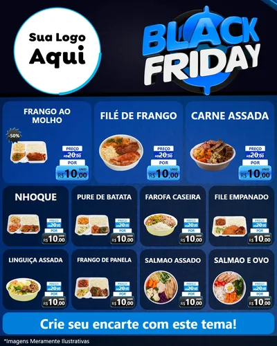 Modelo de Rede Social para Feed Instagram com o tema Black Friday para Restaurante
