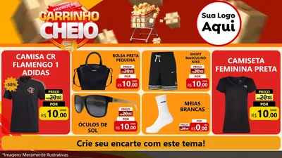 Modelo de TV para TV Horizontal com o tema Promoção carrinho cheio para Roupas e acessórios
