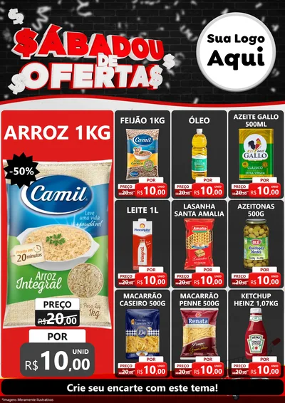 Modelo de Encarte para Encarte A4 Vertical com o tema Sabadou de Ofertas para Supermercado