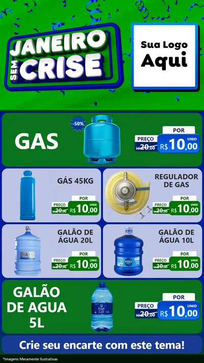 Modelo de TV para TV Vertical com o tema Janeiro Sem Crise para Água e gás