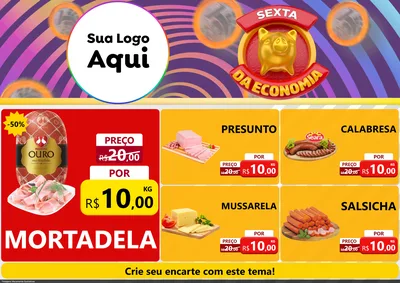 Modelo de Encarte para Encarte A4 Horizontal com o tema Sexta da Economia para Frios e Laticínios