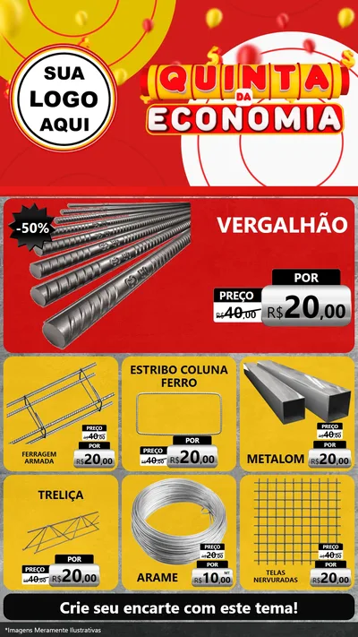Modelo de Rede Social para Stories com o tema Quinta da Economia para Ferragens