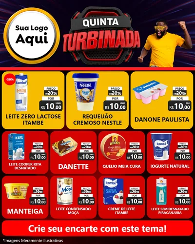 Modelo de Rede Social para Feed Instagram com o tema Quinta Turbinada para Frios e Laticínios