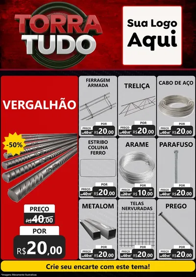 Modelo de Encarte para Encarte A4 Vertical com o tema Torra Tudo para Ferragens