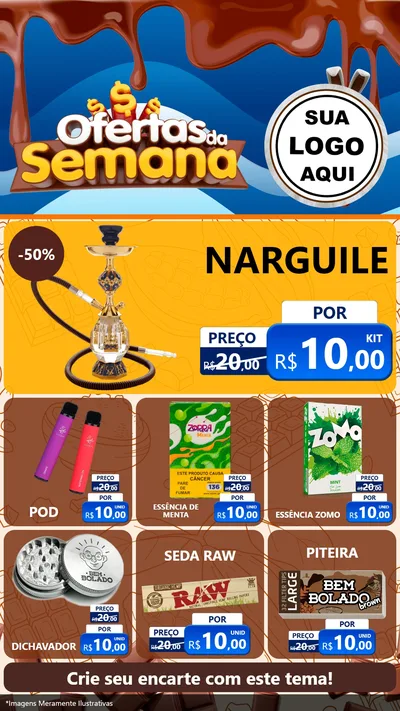 Modelo de Rede Social para Stories com o tema Ofertas da Semana - Páscoa para Tabacaria