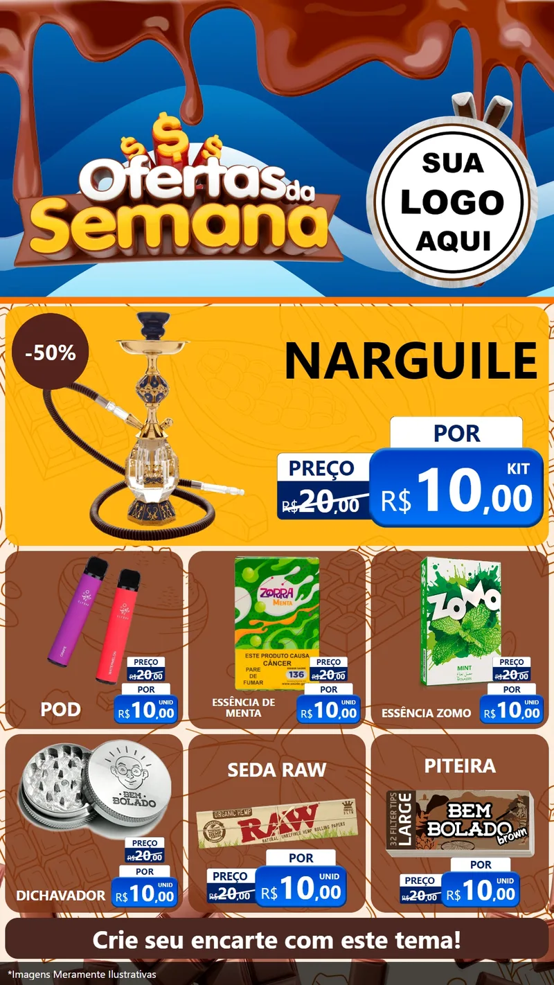 Modelo de Rede Social para Stories com o tema Ofertas da Semana - Páscoa para Tabacaria