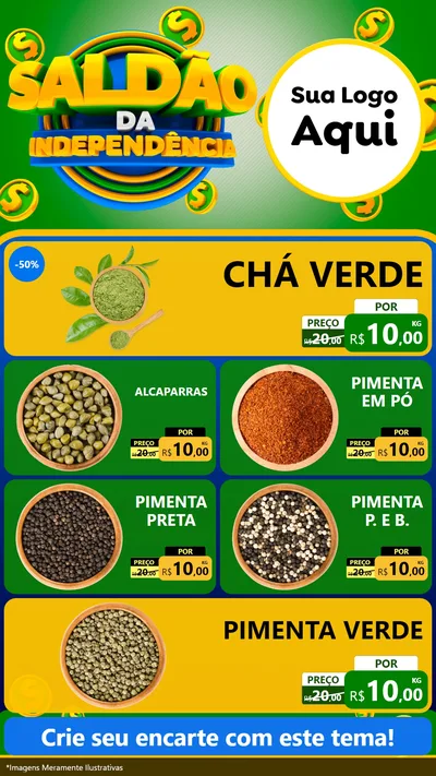 Modelo de TV para TV Vertical com o tema Saldão da Indepêndencia para Produtos Naturais