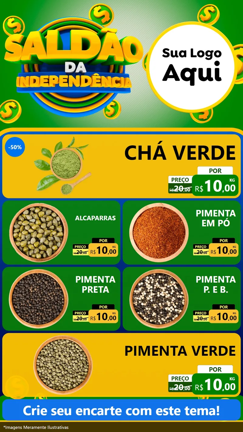Modelo de TV para TV Vertical com o tema Saldão da Indepêndencia para Produtos Naturais