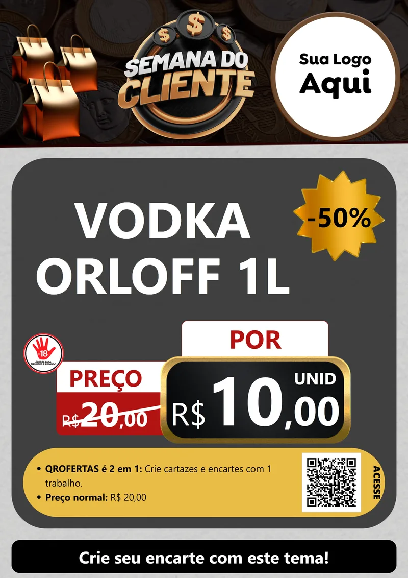 Modelo de Cartaz para Cartaz A4 Vertical com o tema Semana do Cliente para Distribuidora de bebidas