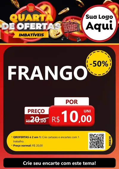 Modelo de Cartaz para Cartaz A4 Vertical com o tema Quarta de Ofertas Imbatíveis para Assados