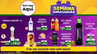 Modelo de TV para TV Horizontal com o tema Semana Arrasadora para Distribuidora de bebidas