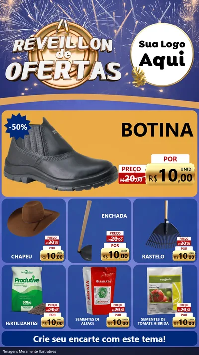 Modelo de Rede Social para Stories com o tema Réveillon de Ofertas para Agropecuária