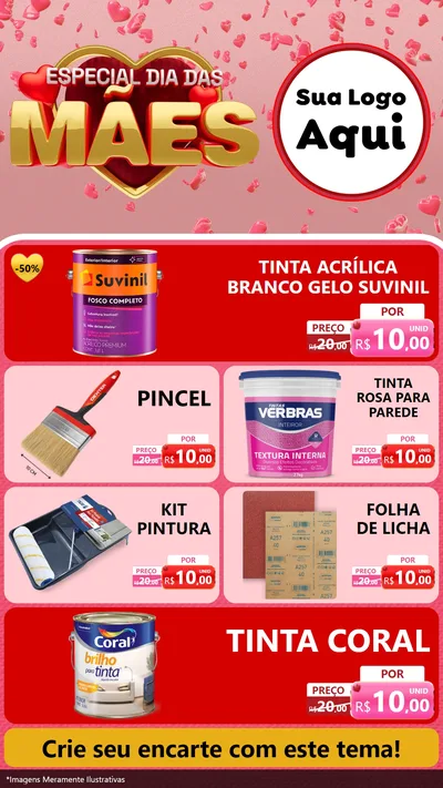 Modelo de TV para TV Vertical com o tema Especial Dia Das Mães para Tintas e Ferramentas