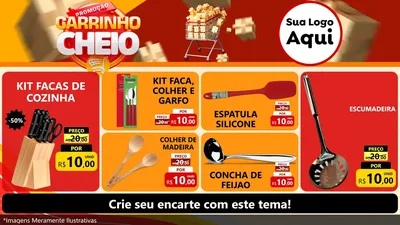 Modelo de TV para TV Horizontal com o tema Promoção carrinho cheio para Utilidades Domésticas